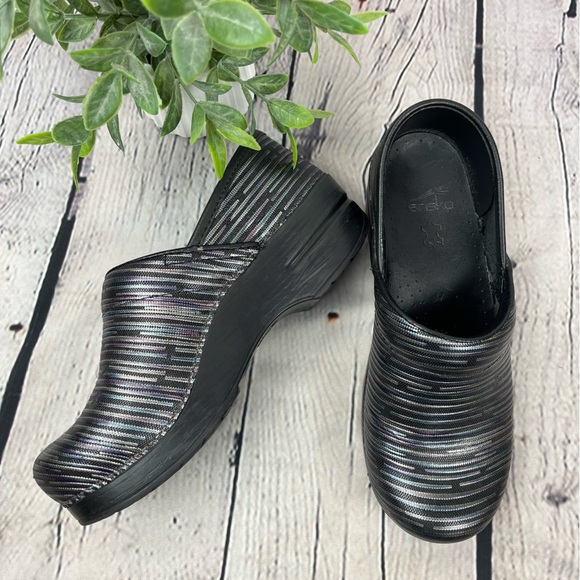 Dansko Professional Clogs Multi Twine Rainbow Metallic Stripe Sz EU 37 - Picture 8 of 14